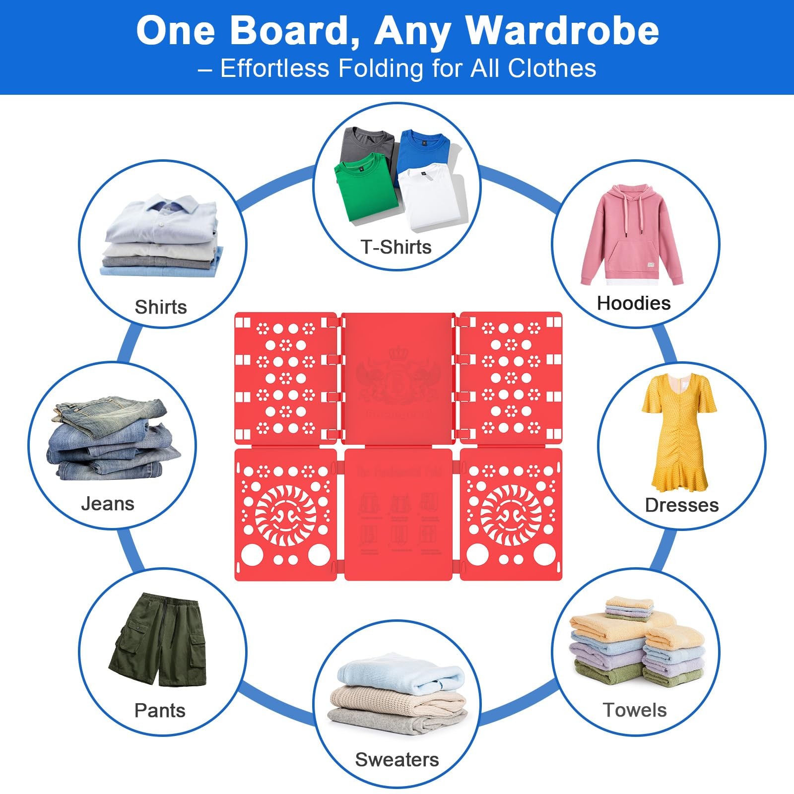 Red Shirt Folder Board, Tshirt Clothes Folder, Durable Laundry Helper, Sorter