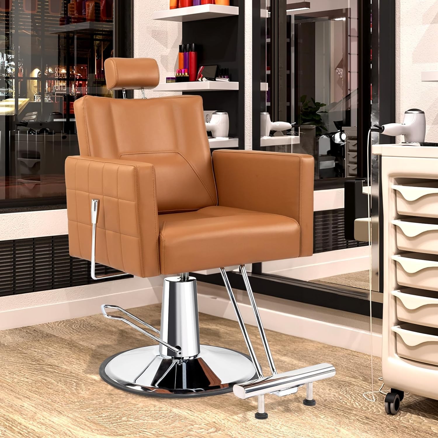 Reclining Barber Chair Hydraulic Salon Chair for Barbershop Stylist Tattoo Chair
