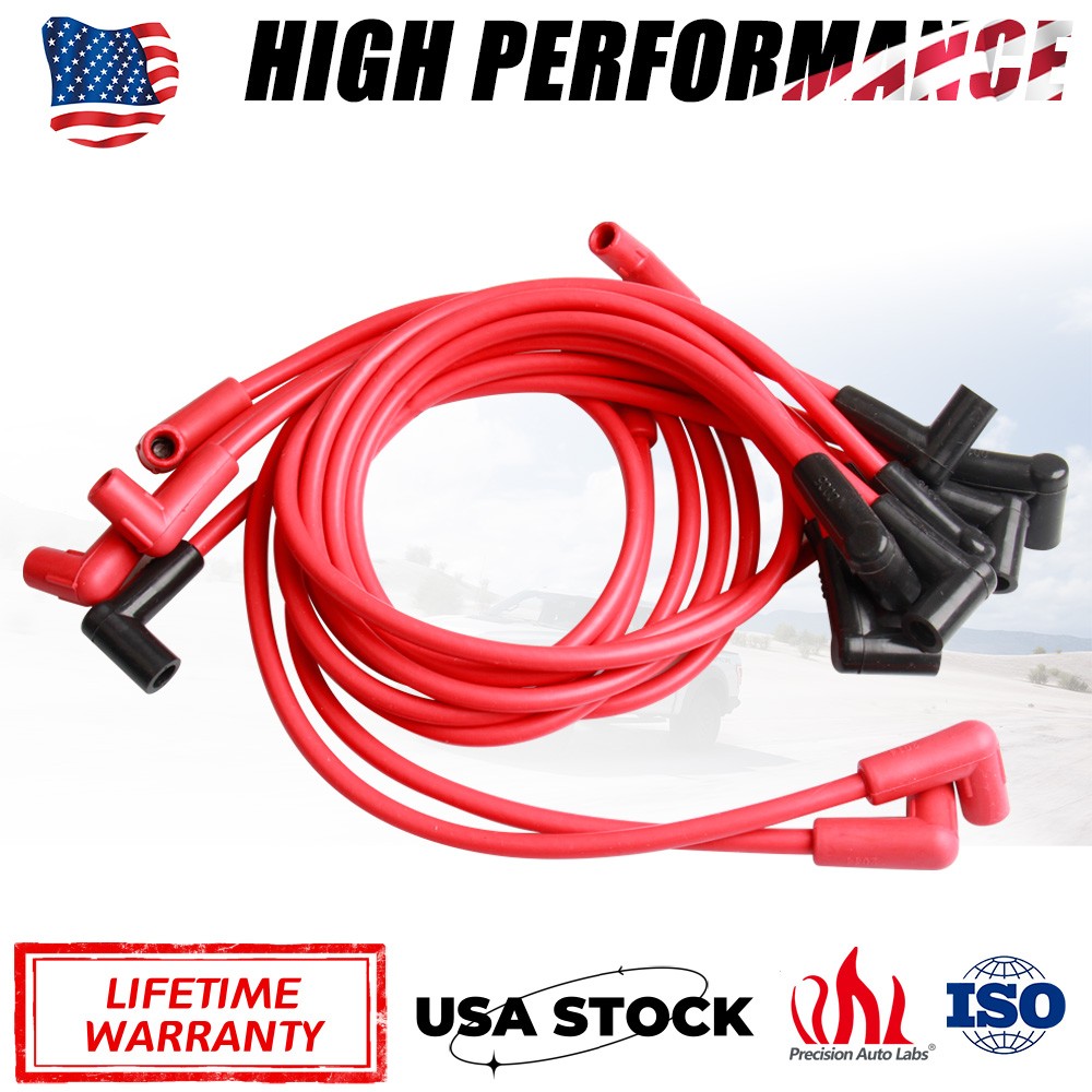 4048 High Performance Spark Plug Wire Set - 8mm - Red with HEI Stock Style Boots