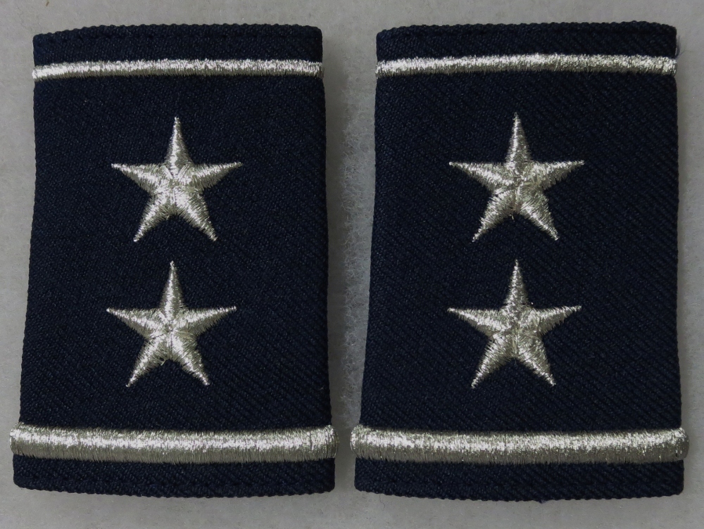 ORIGINAL PAIR of 2-STAR U.S. AIR FORCE GENERAL OFFICER Slip-on SHOULDER INSIGNIA