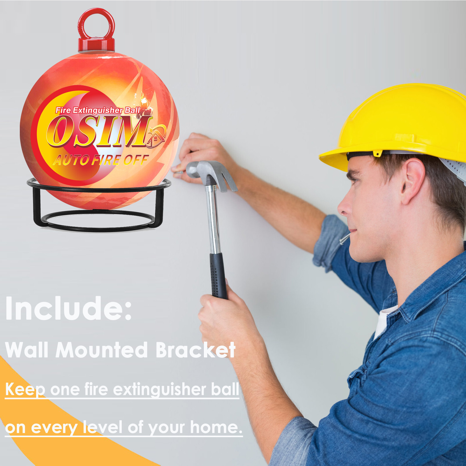 12 PACK Portable Automatic Fire Ball Extinguisher with Bracket and Hook Mount
