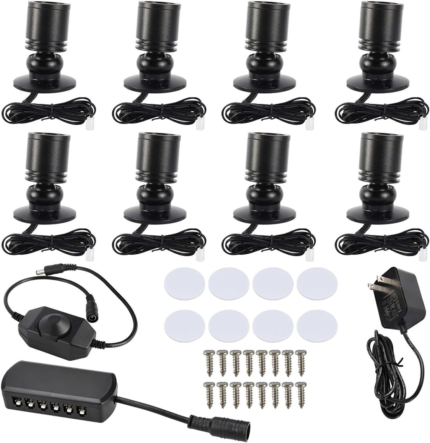 8 Pack Dimmable USB Mini LED Spotlight  Jewelry Showcase Display Light 6400k
