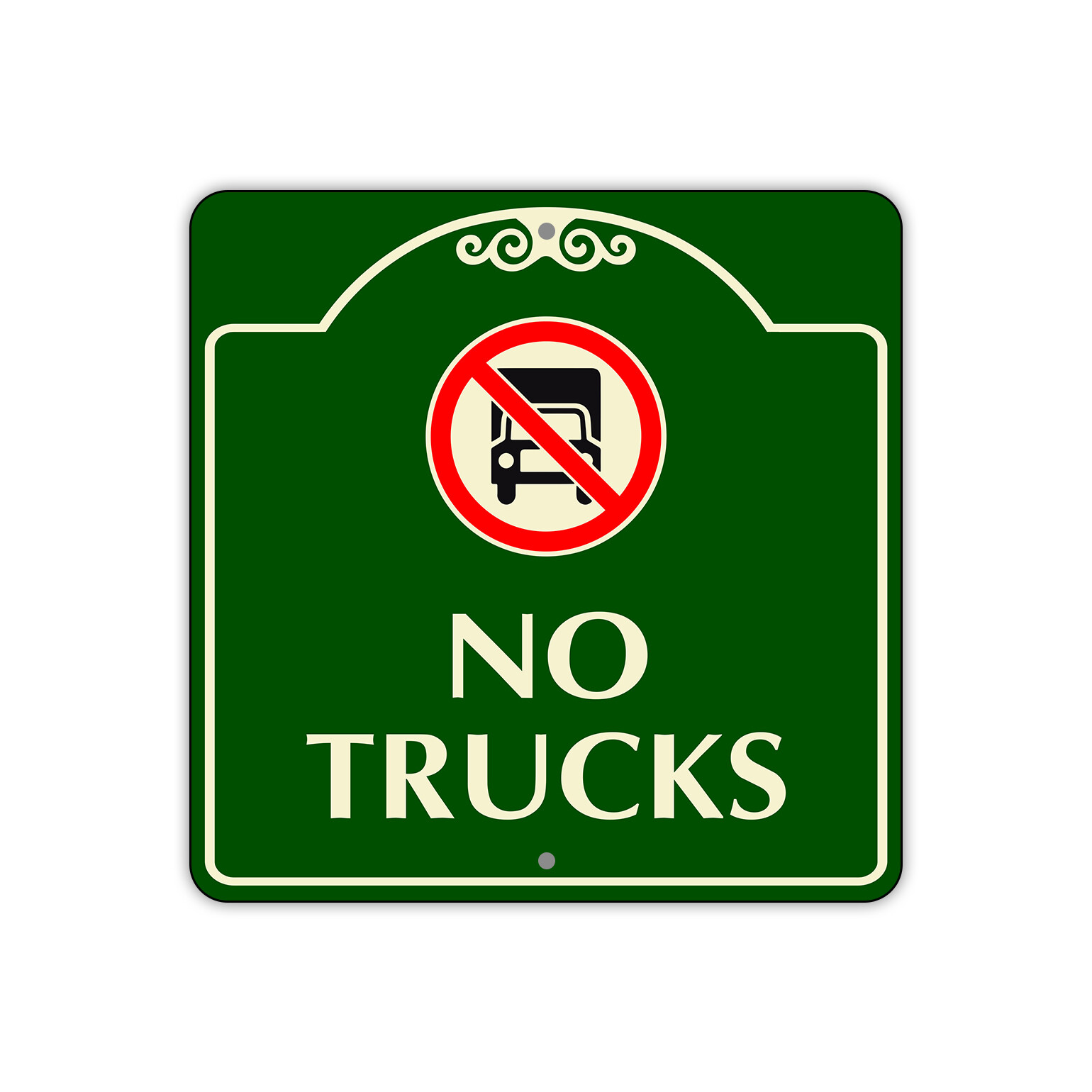No Trucks Driveway Towing Private Drive Safety Aluminum Metal Sign 12"x12"