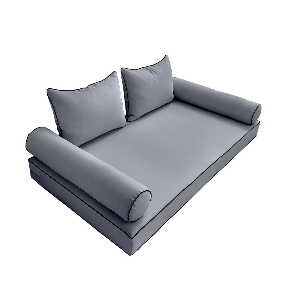 Style4 5PC ContrastPipe Daybed Mattress Bolster Pillow Cover Only TwinSize AD001