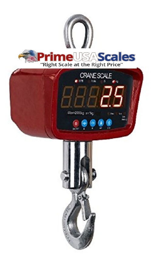 Optima Scale OP-924A1,500 lb Digital Portable Industrial Hanging LED Crane Scale