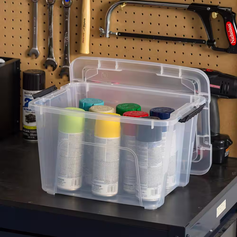 13.5 Qt./3.4 Gal. Buckled Clear Box, Clear (6-Pack)