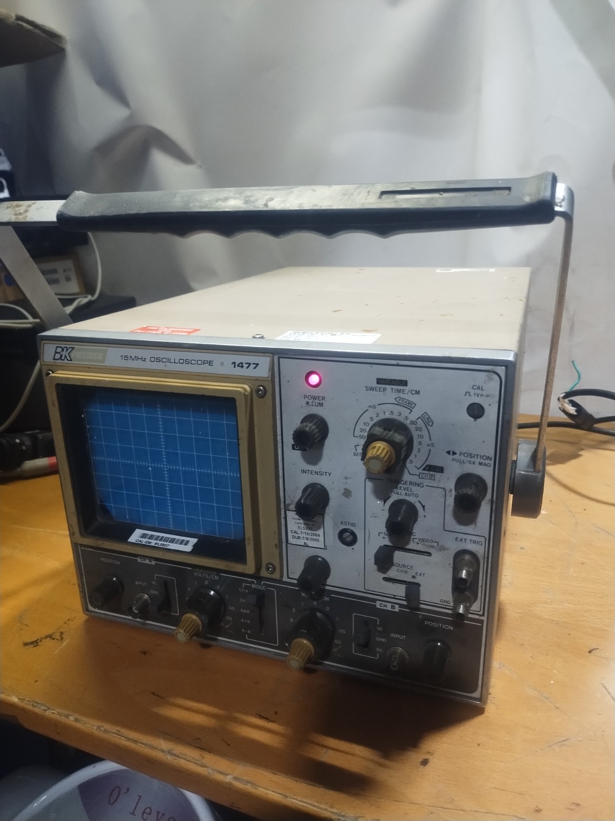 Vintage BK Precision Model 1477 15 MHz Oscilloscope Parts Unit.