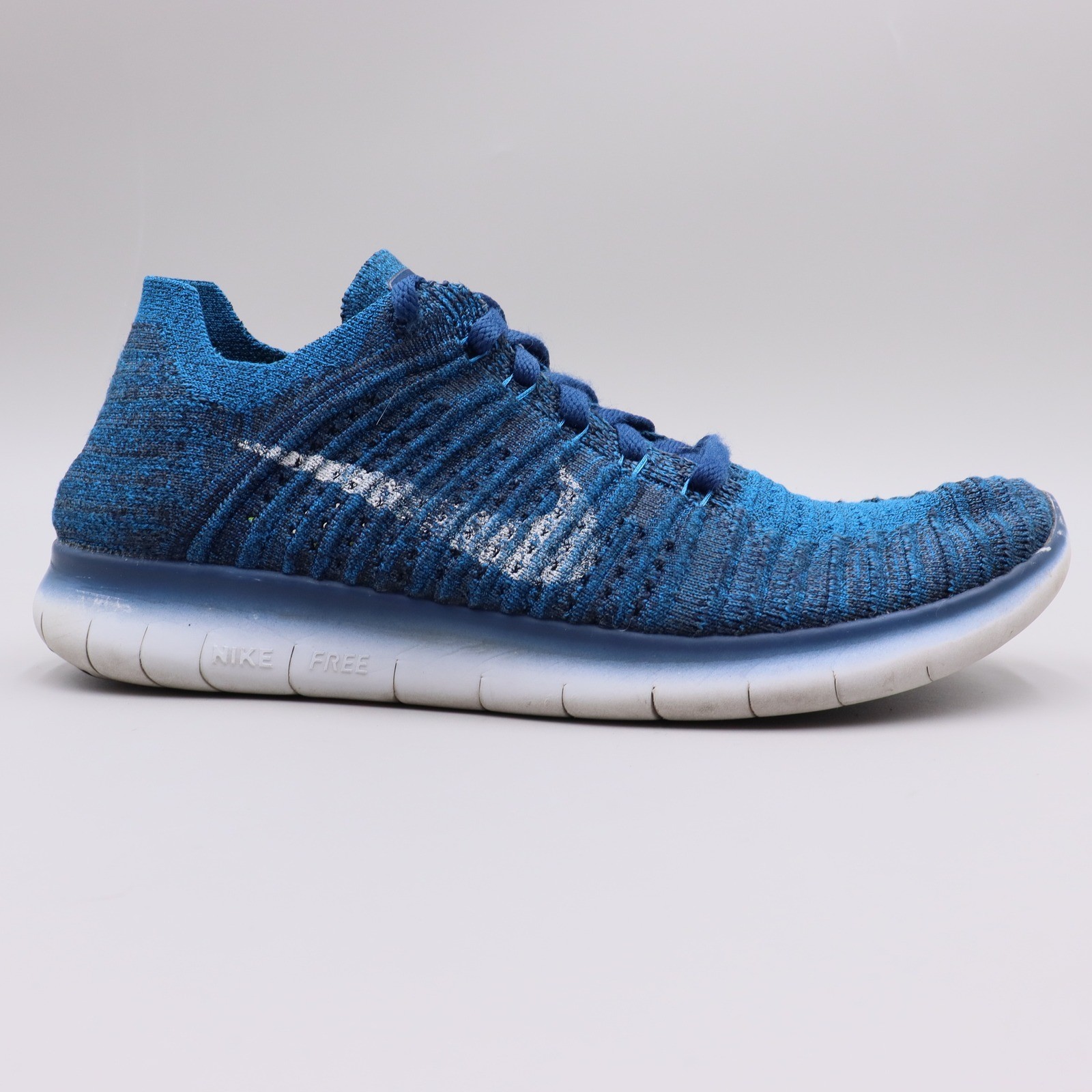 Nike Free RN Flyknit 2017 Mens Size 8 US Blue Running Shoes Sneakers 831069-406