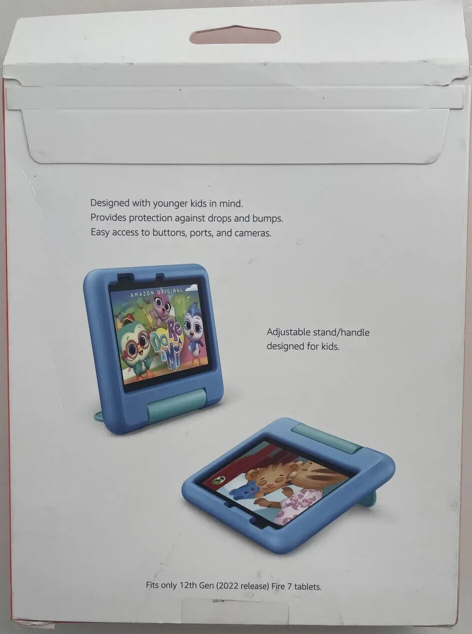 Amazon Kid-Proof Case for Fire 7 Fits 12th Gen 2022 Blue And Green
