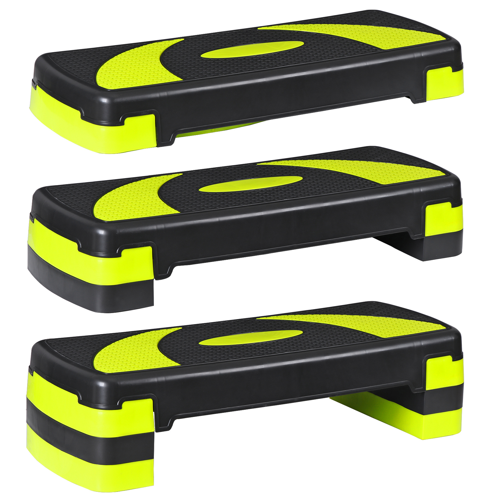 Adjustable Aerobic Stepper Workout Step with 4 Risers Exercise Platform Trainer