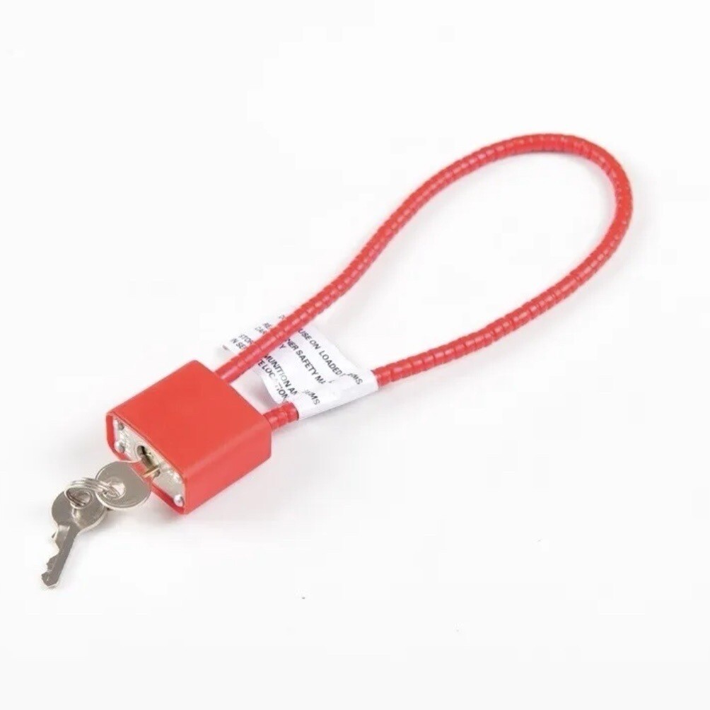 Patrol Red Gun Trigger Lock Cable for Pistol, Rifle, Shotgun (Model CL551B)