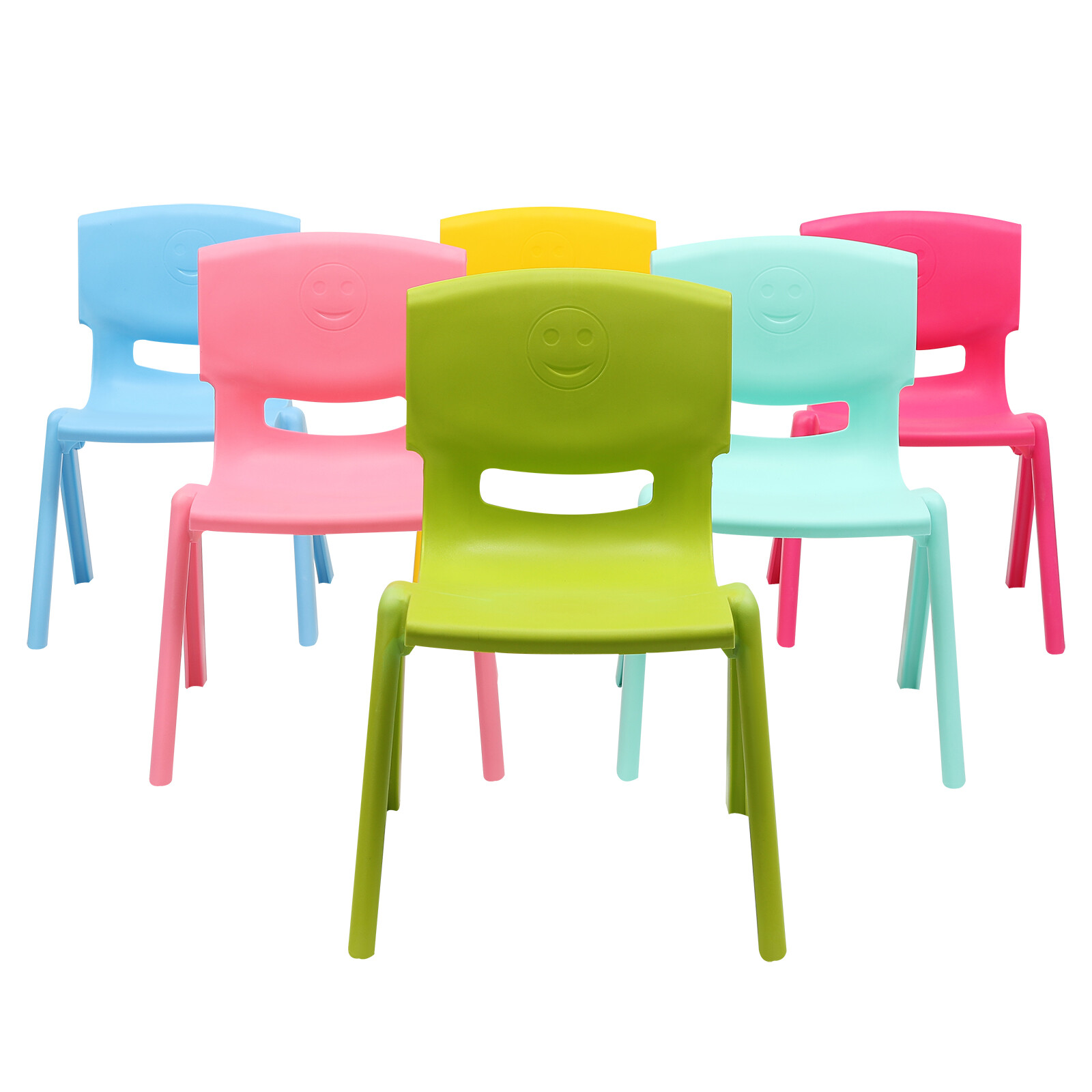 6PCS Kids Stackable Chairs, 11in Height, 220lb Capacity, for Classroom Daycare