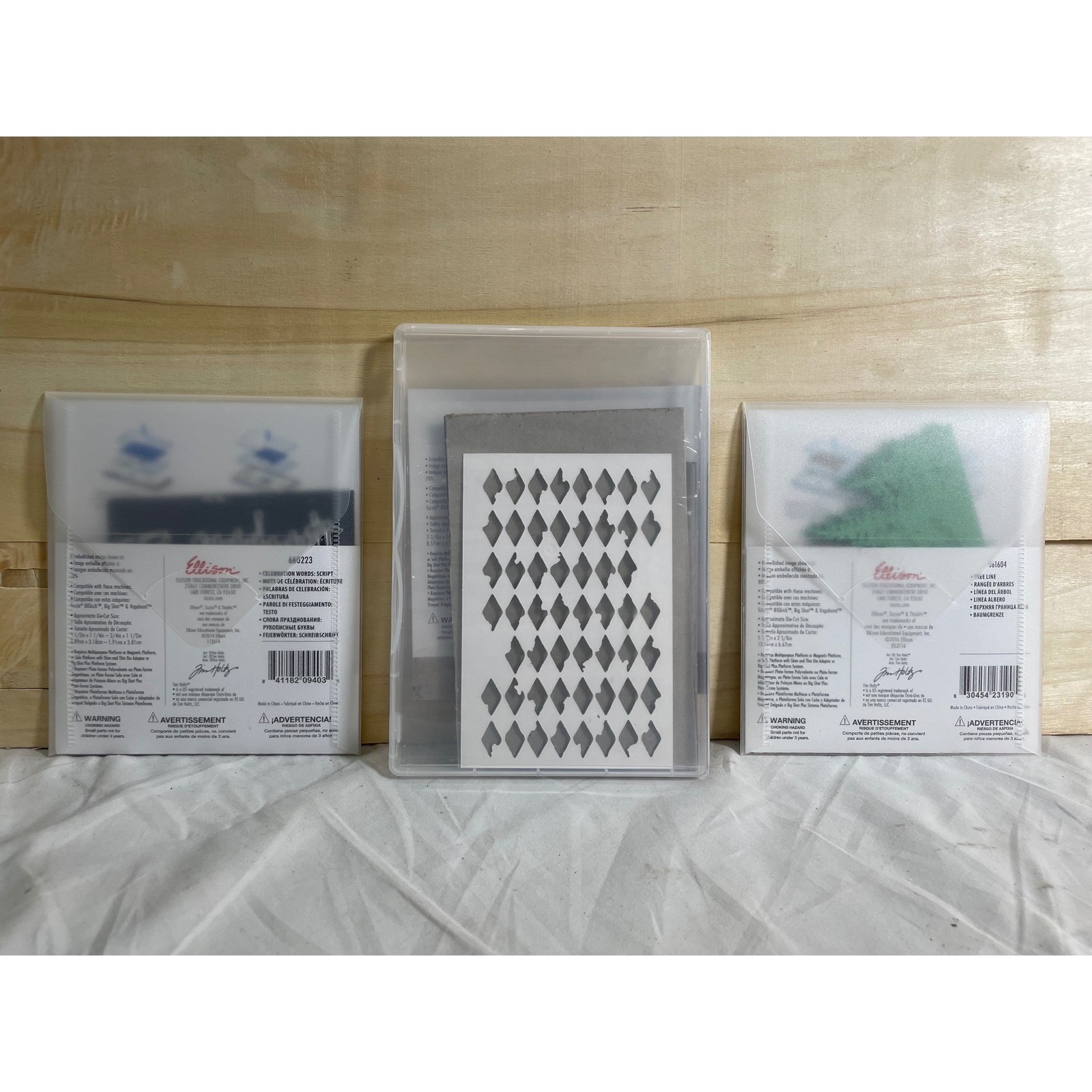 Sizzix Tim Holtz Thinlits Die Lot 3 Celebration Words Mixed Media Tree Line