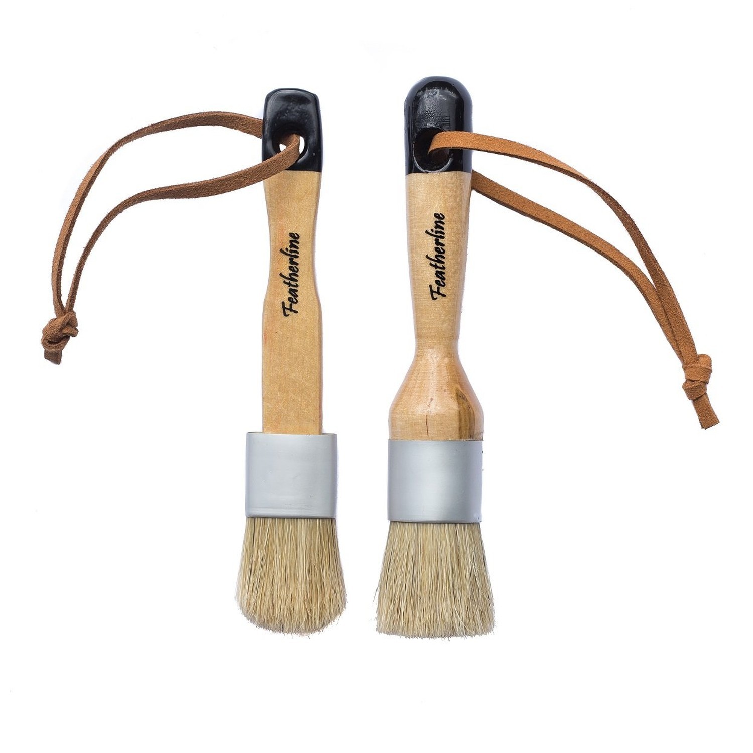 Series Natural Bristle 2 Brush Set | 1 Inch Round and Flat Detail Brushes | U...