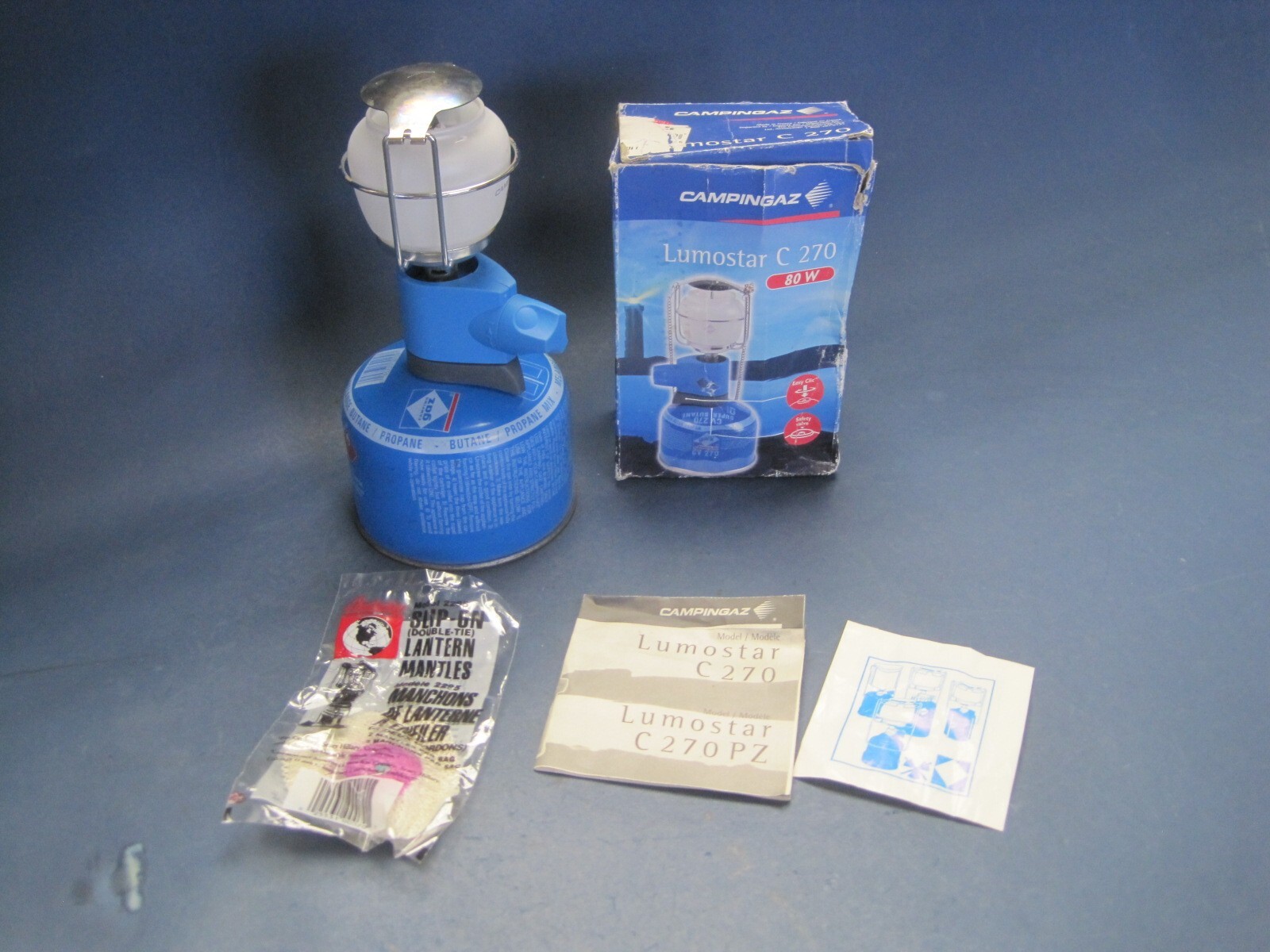 Campingaz Lumostar C270 Camp Lantern w Original Box & New Mantles 80W Clean