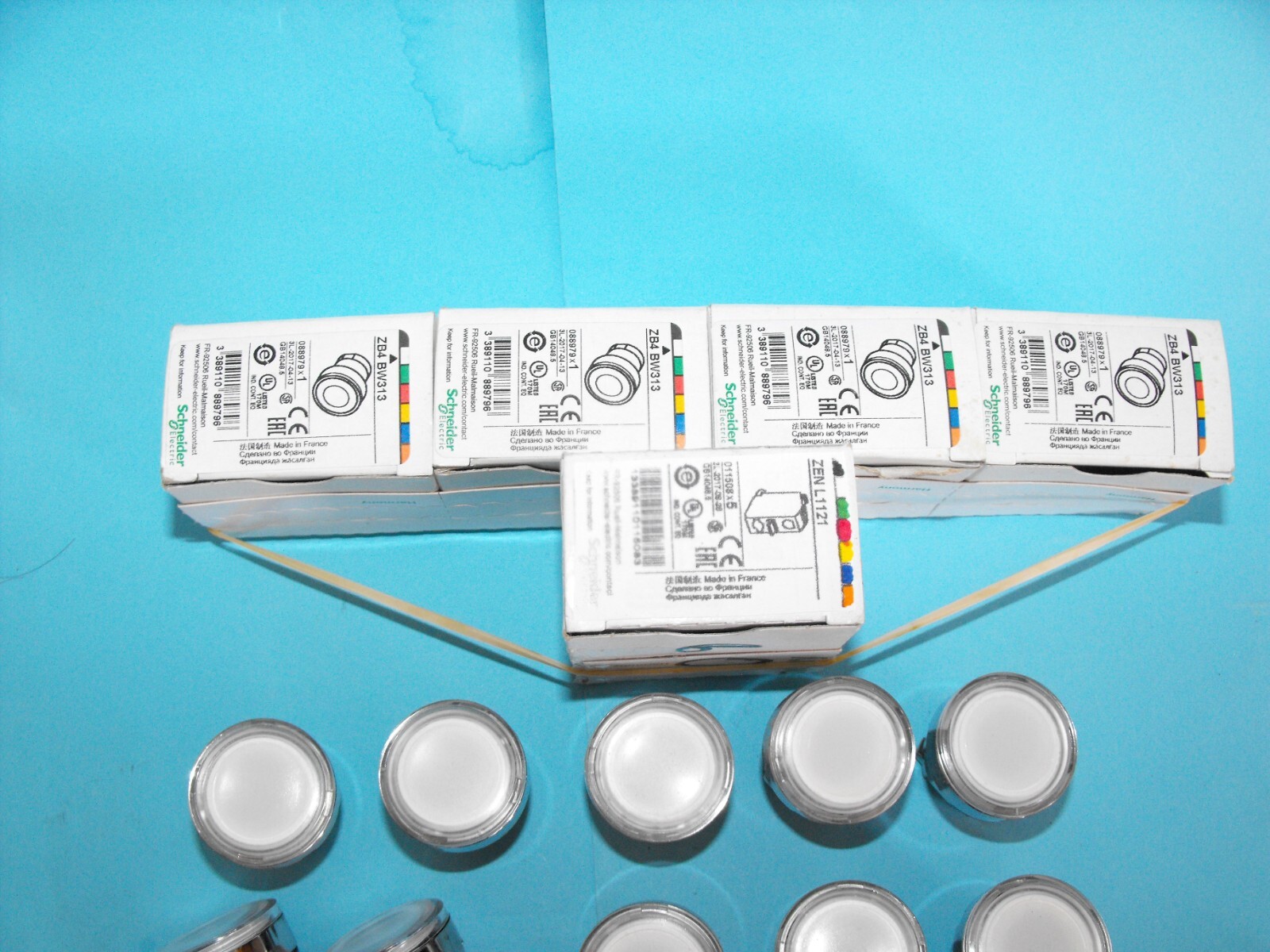 Schneider Electric.TELEMECANIQUE ZB4BW313+ZEN-L1121+ZBV-B4.(LOT10PCS).NEW