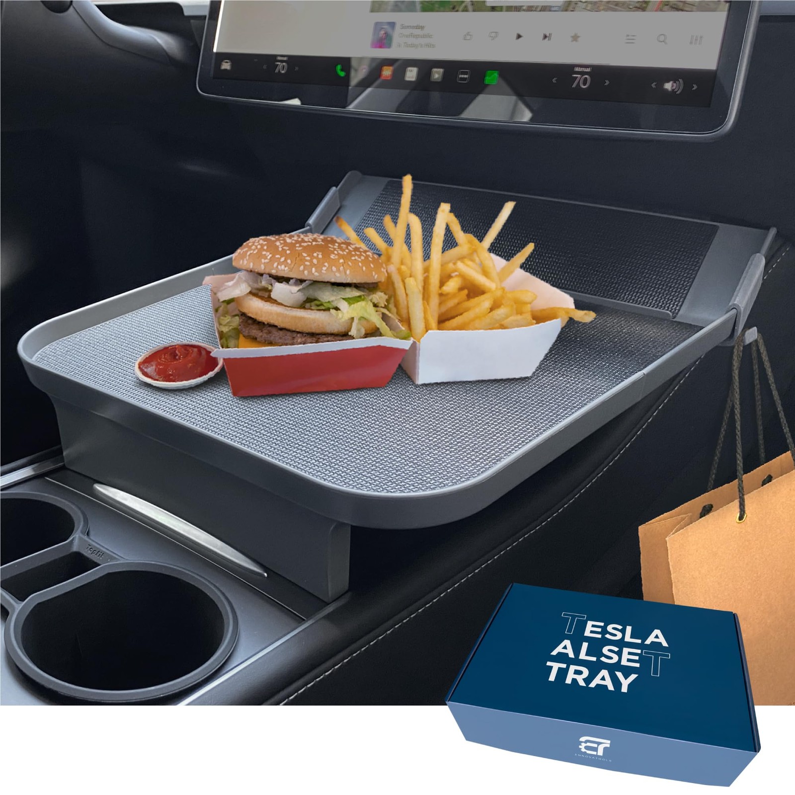 Ennovatools Tesla Model Y Model 3 Accessories 2020 to 2026, Car Eating Food T...
