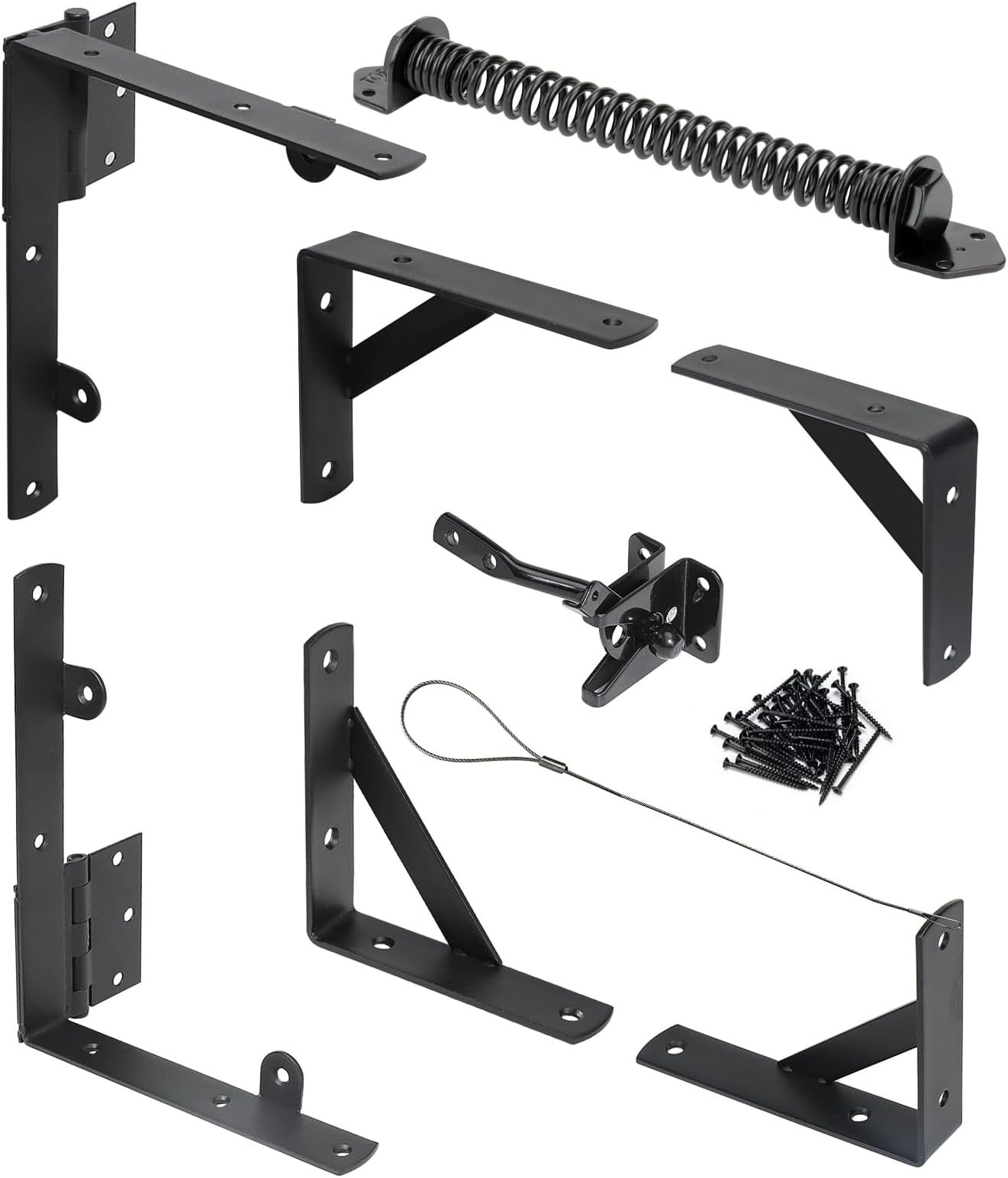 Fence Gate Kit Gate Hardware, 1 Set Anti Sag Gate Kit Gate Frame Cornor Brack...
