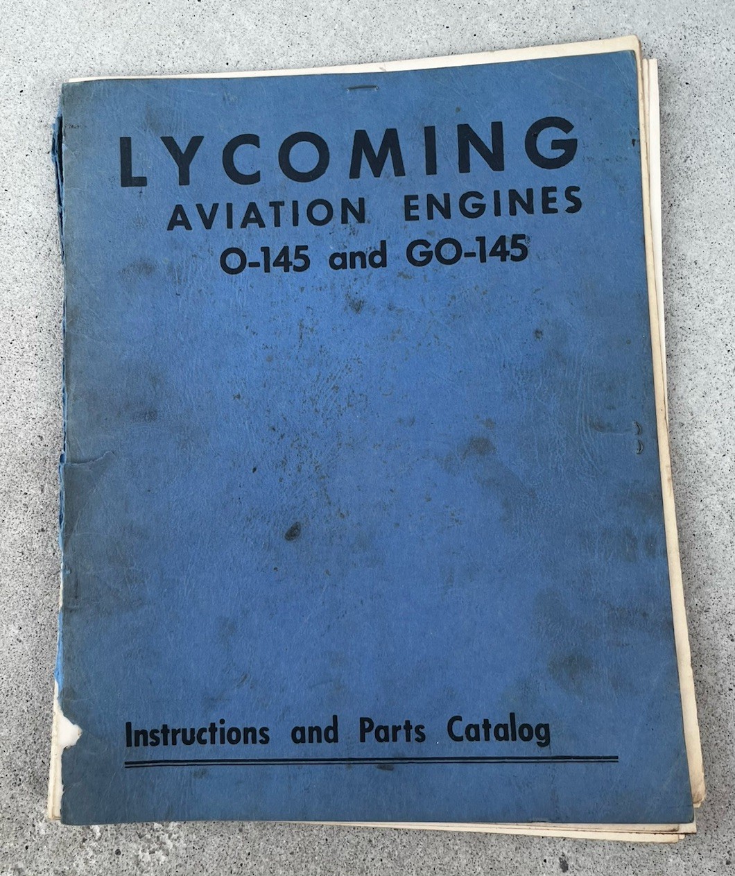 AVCO Lycoming O-145 and GO-145 Engines Instructions Parts Catalog Original 1947