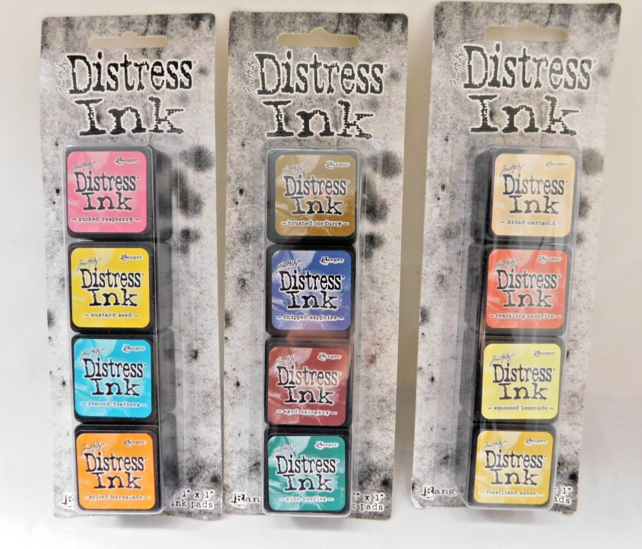 Tim Holtz Lot Of 3 Mini Distress Ink Pads (12 mini pads) Ranger Lot B