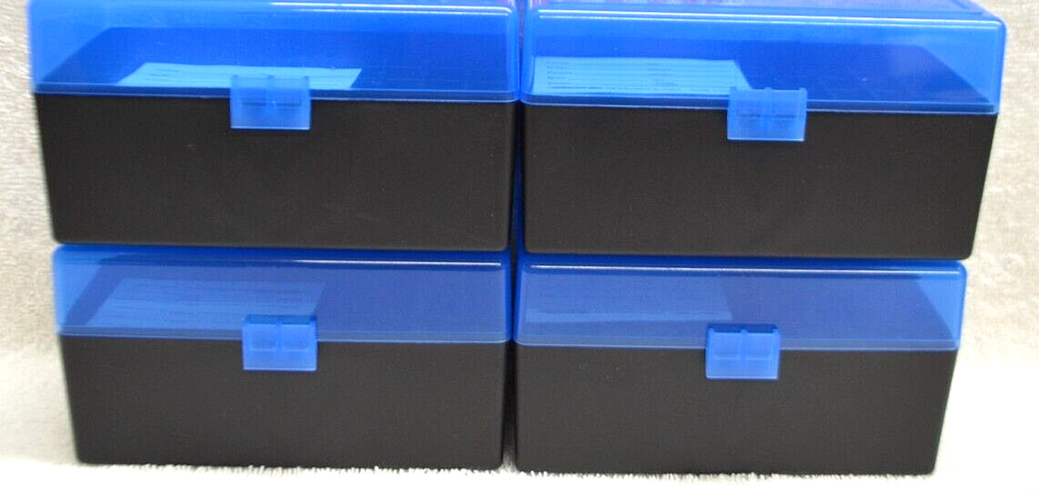 4 x AMMO BOXES BLUE 50 Round 308 / 243 / More- Berry's Plastic Container