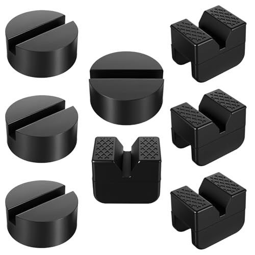 8 Pcs 2 Types Jack Stand Pads Adapter Universal Rubber Slotted Frame Rail