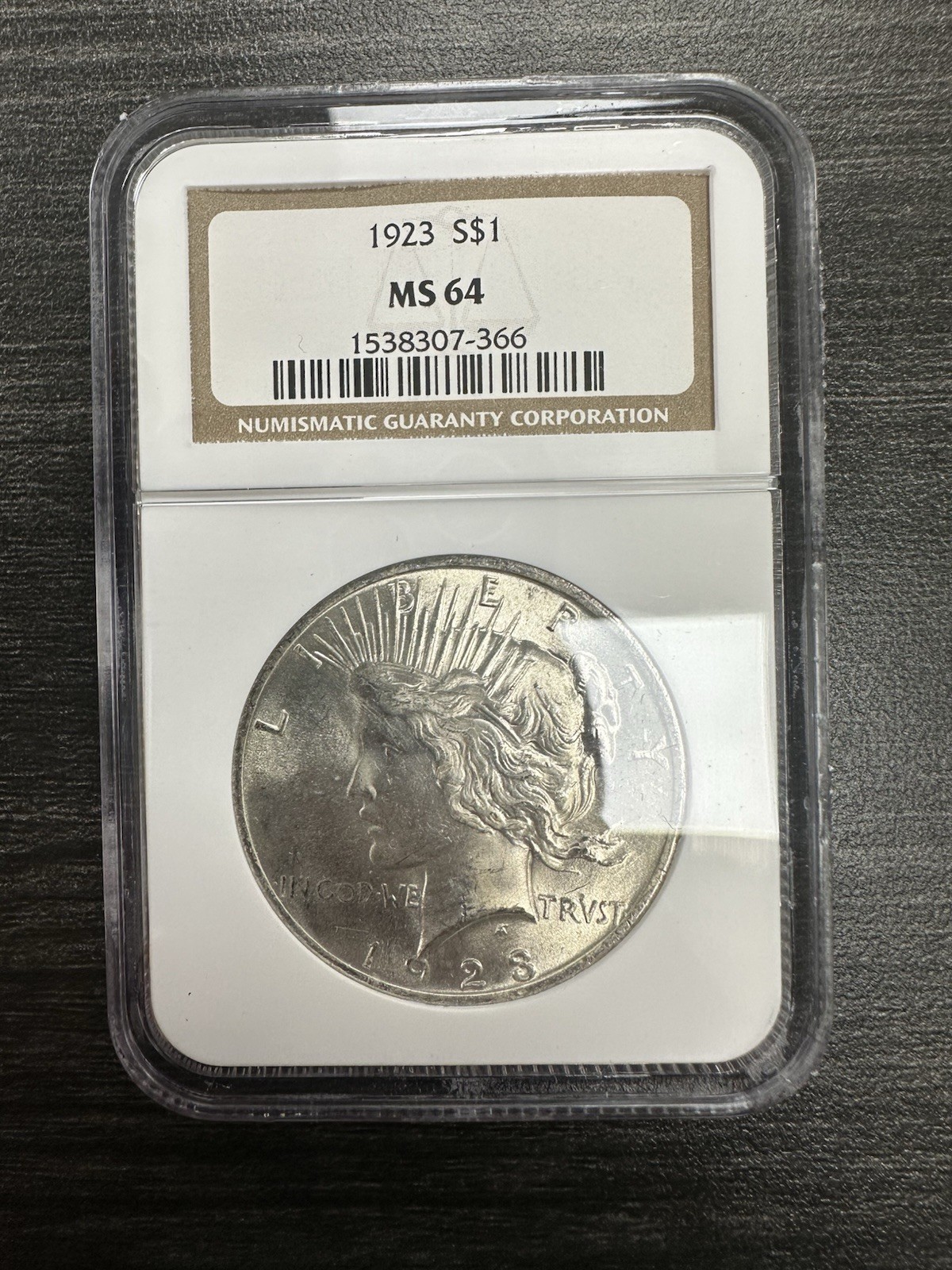 1923 NGC MS 64 Peace Silver Dollar United States of America $1 Coin -C23
