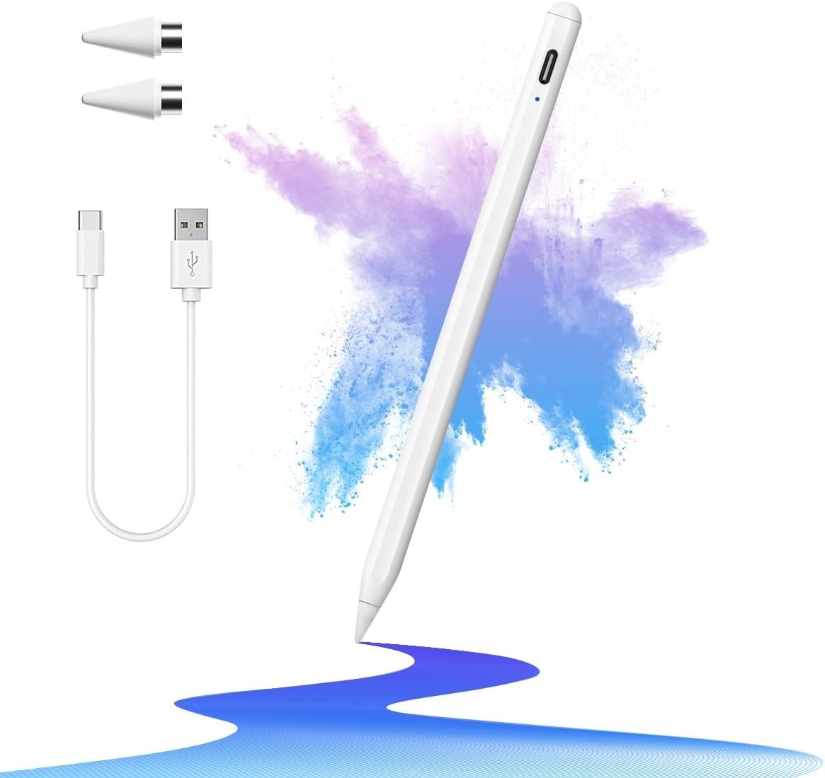 Universal Touch Screen Stylus Pen - Precise 1.2mm Tilt Technology, Rechargeable