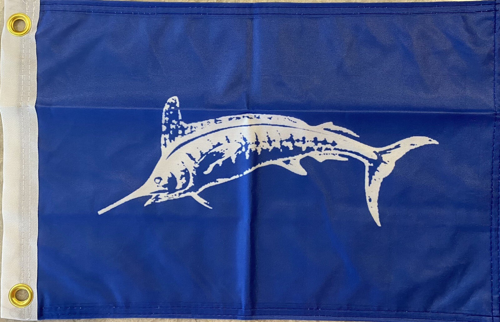 White Marlin Catch Flag 12x18 Inch Fishing Catch Flag Boat Accessory