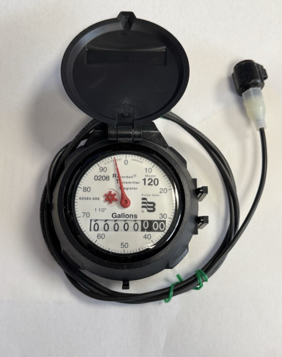 Badger 1-1/2” Water Meter Register Gallon Model 120 RTR With ILC Itron Connector