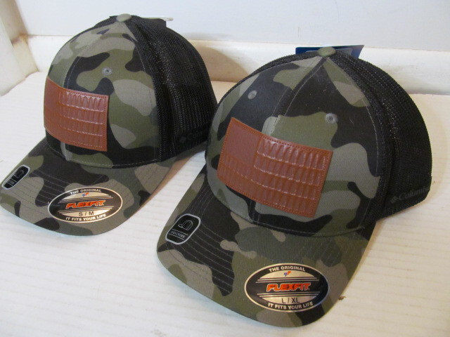 Columbia Flexfit Rugged Outdoor Mesh Hat, Green Camo, Size S/M or L/XL