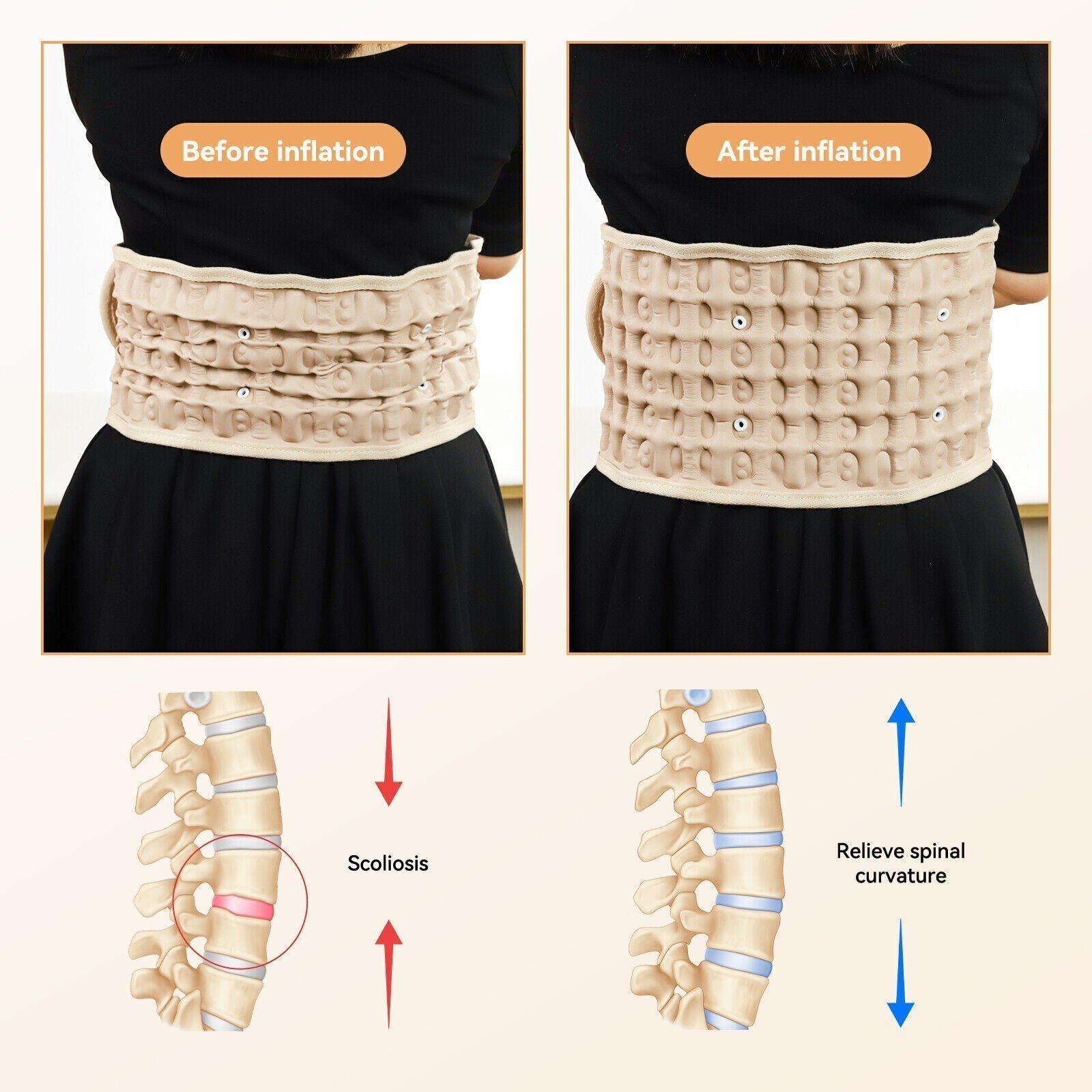 Spine Decompression Back Belt Lumbar Support for Lower Back Pain Relief