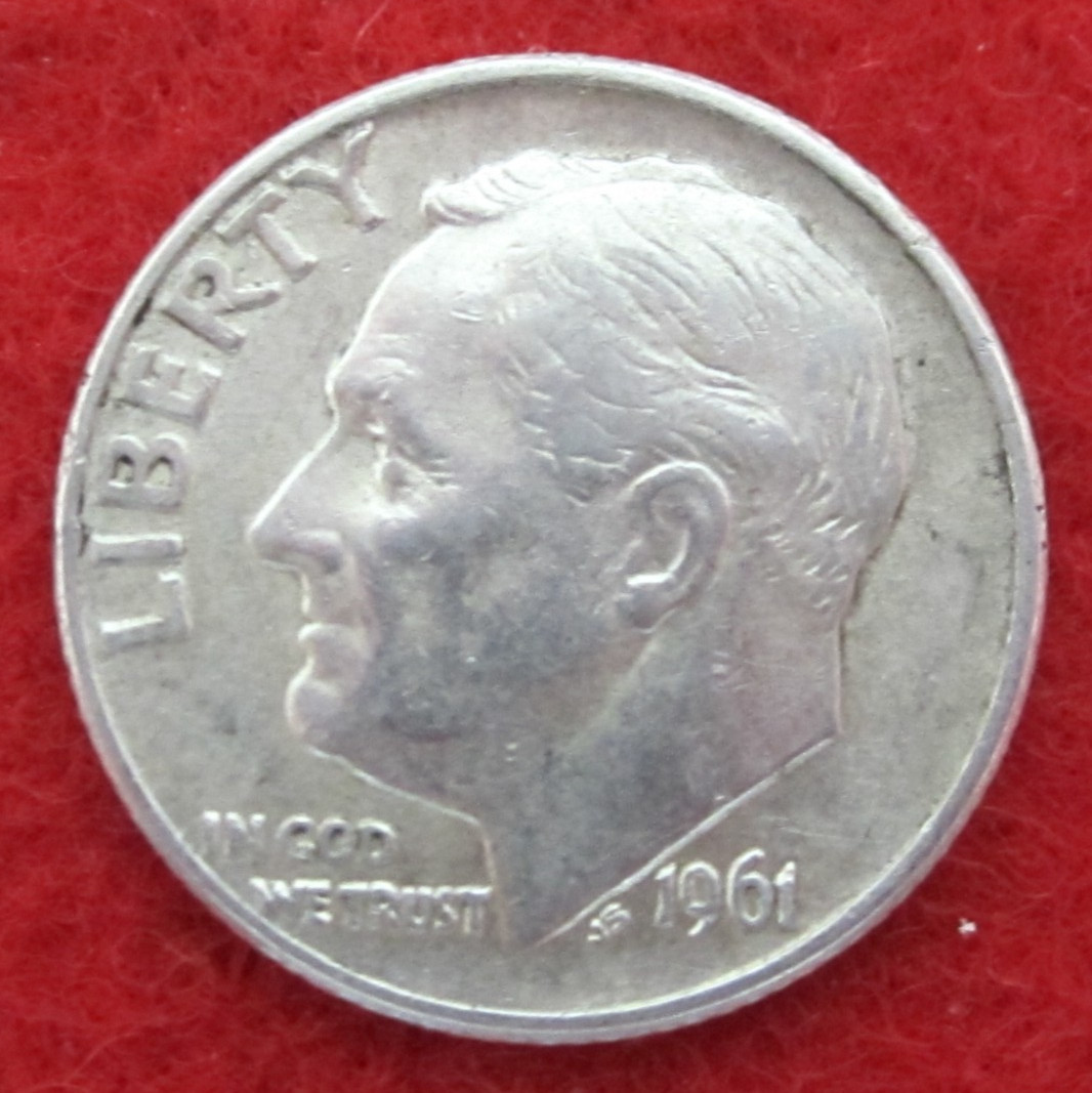 1961 D Denver Roosevelt Silver Dime - Circulated - Actual Coin I58