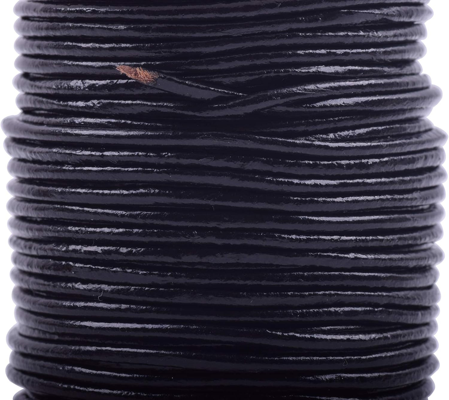 1 Skein 25 Yards 2.0Mm Black Color Soft round Real Jewelry Leather Cord