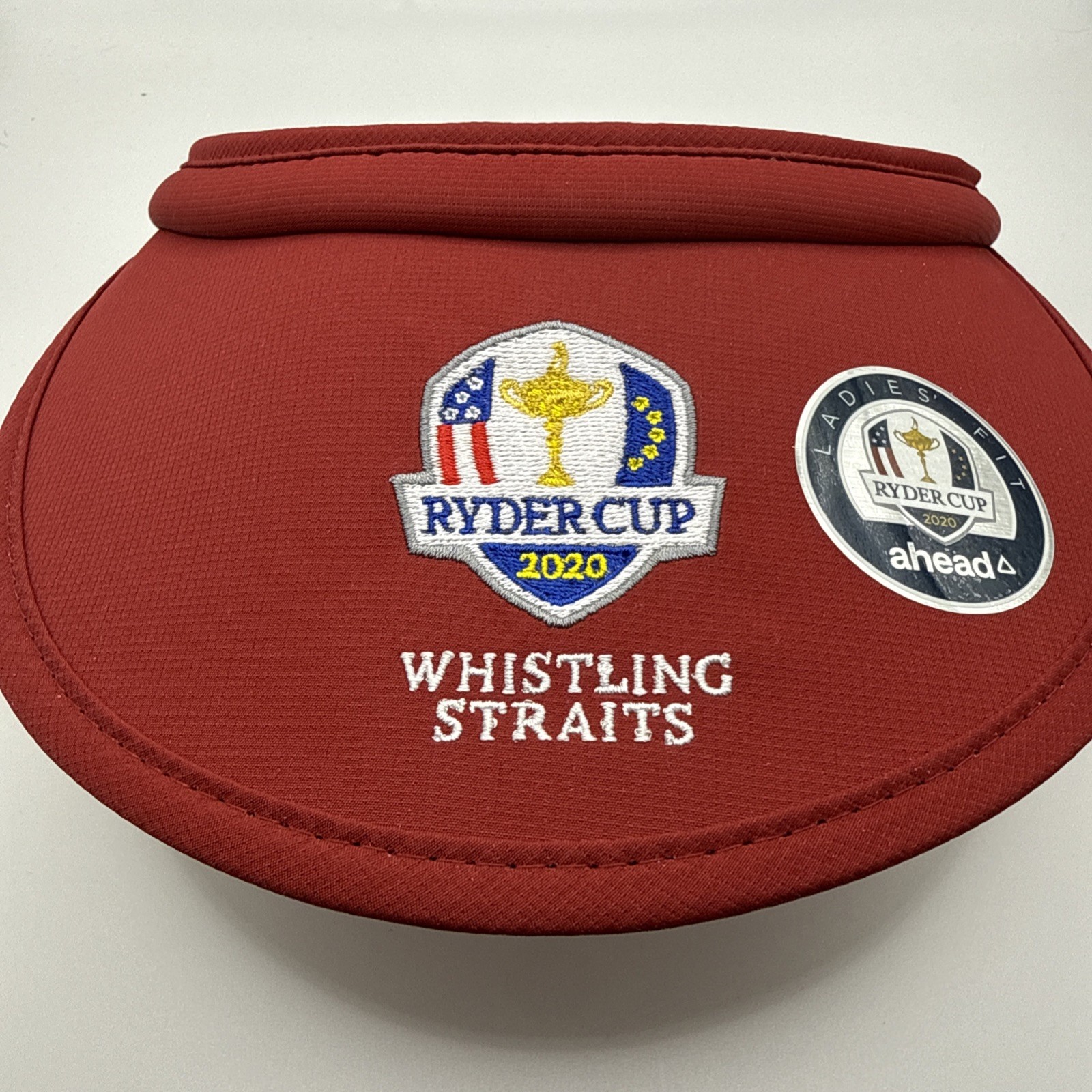 2020 Ryder Cup Whistling Straits Golf  Bungee Visor Burgundy Ladies Fit by AHEAD