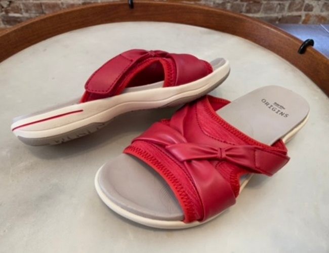 Earth Origins Red Shyla Sport Slide Sandals New