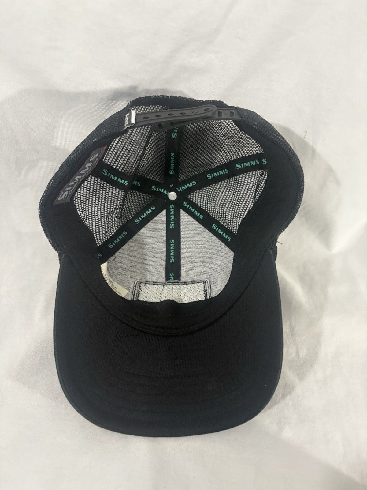 Simms Fishing Small Fit Foam Patch Trucker Cap Black Snap Back