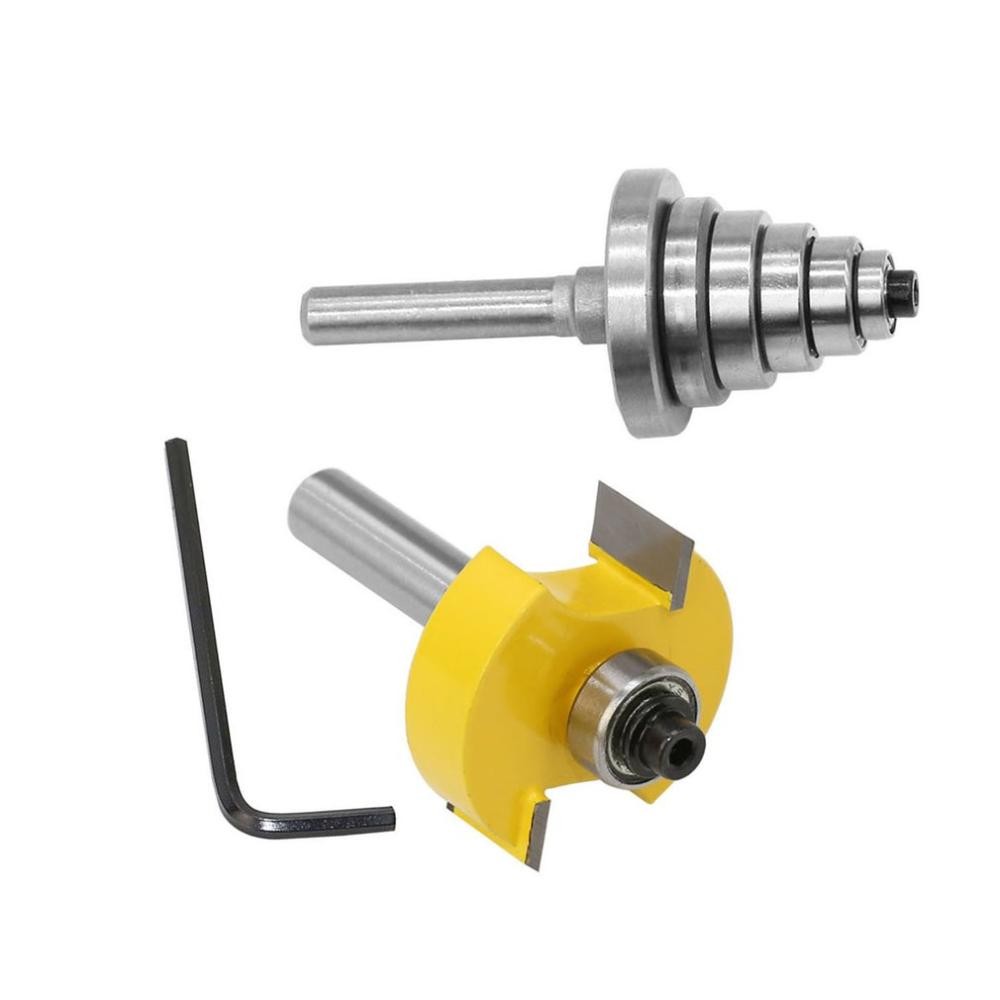 12.7mm or  6.35mm Shank Rabbet Router Bit 6 Size Bearing Wood Slot Milling Kit