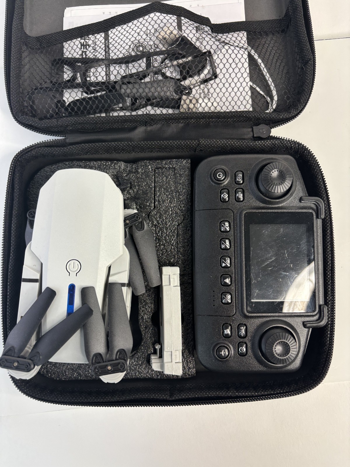 E88 Screen Foldable Drone With Controller Camera Case Ready To Fly! Gray