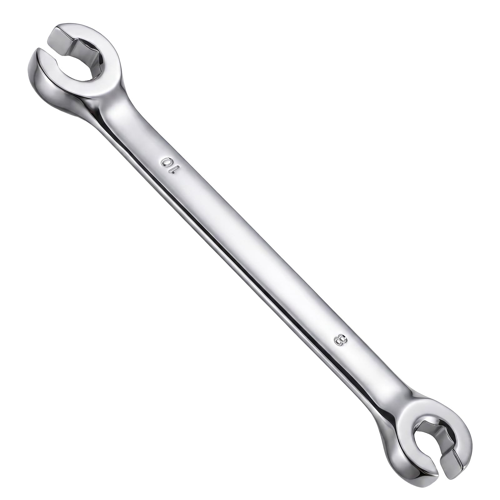 Vin Beauty 8mm x 10mm Flare Nut Wrench, Double Open End CR-V Chrome Silver