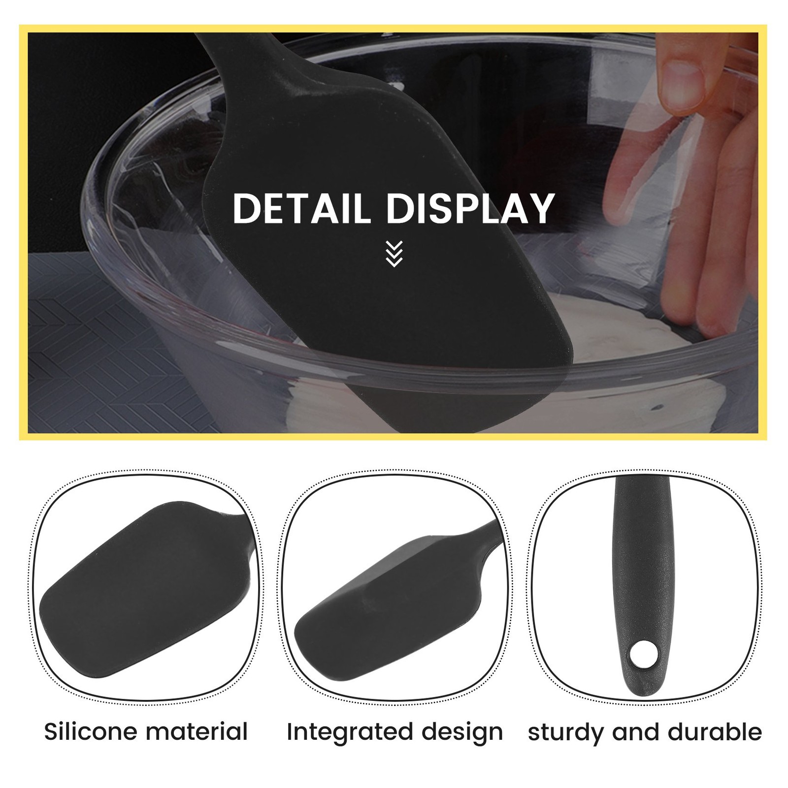 3 Pcs Silicone Spatula Black High Temperature - Rubber Spatula6154