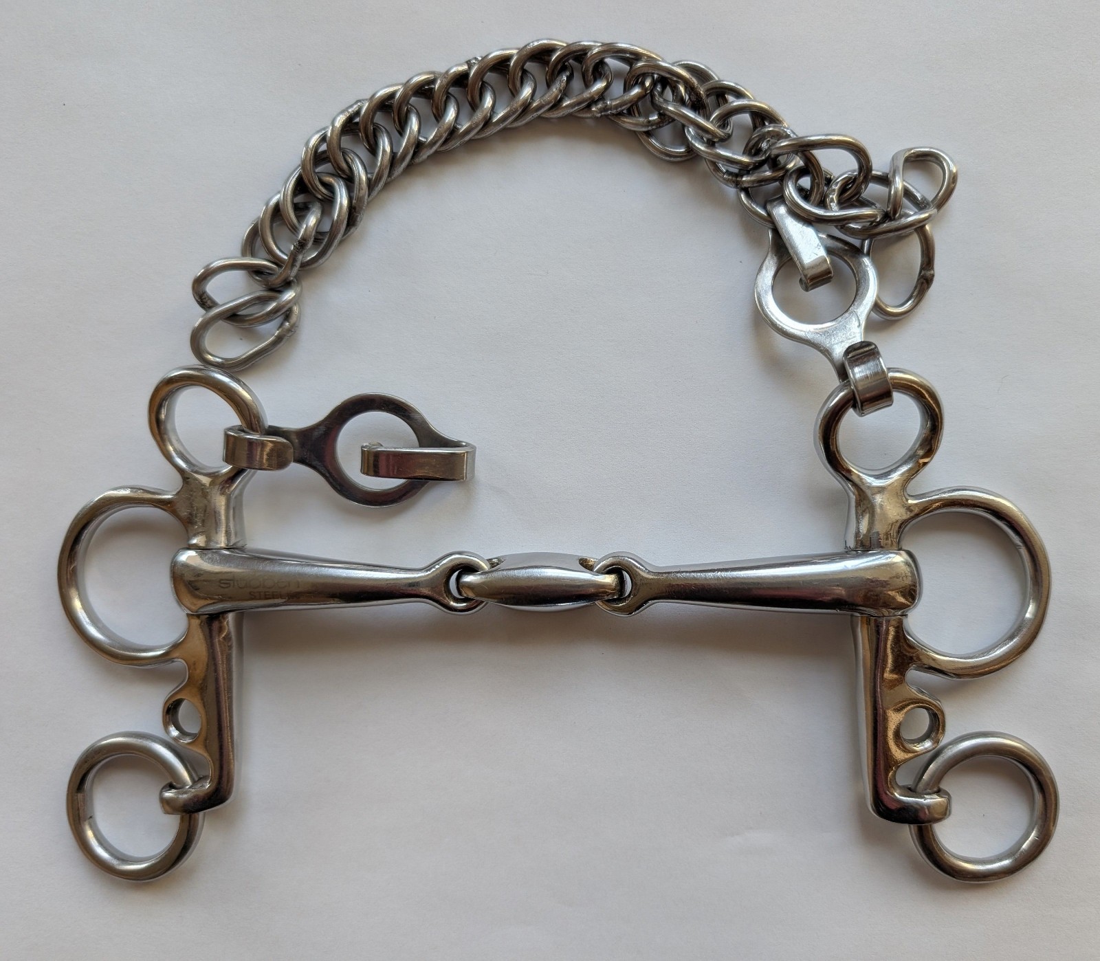 Stubben SteelTec EZ Control Double Jointed Pelham Snaffle Bit - 4 3/4"