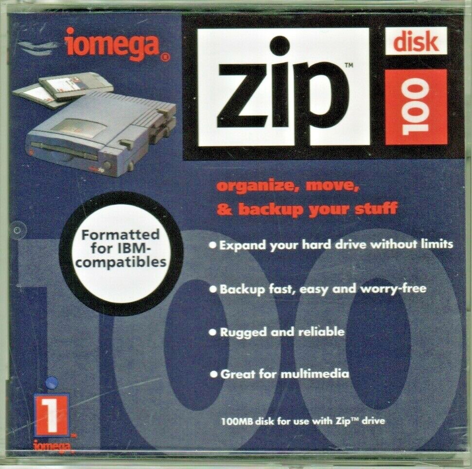 iOMEGA ZIP DISK 100 - Formatted for IBM - Compatibles (Organize, Move & Backup)