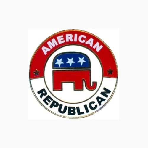 (5 piece set) Republican Party set of 3 Lapel Pins & 2 charms -(R) is a charm