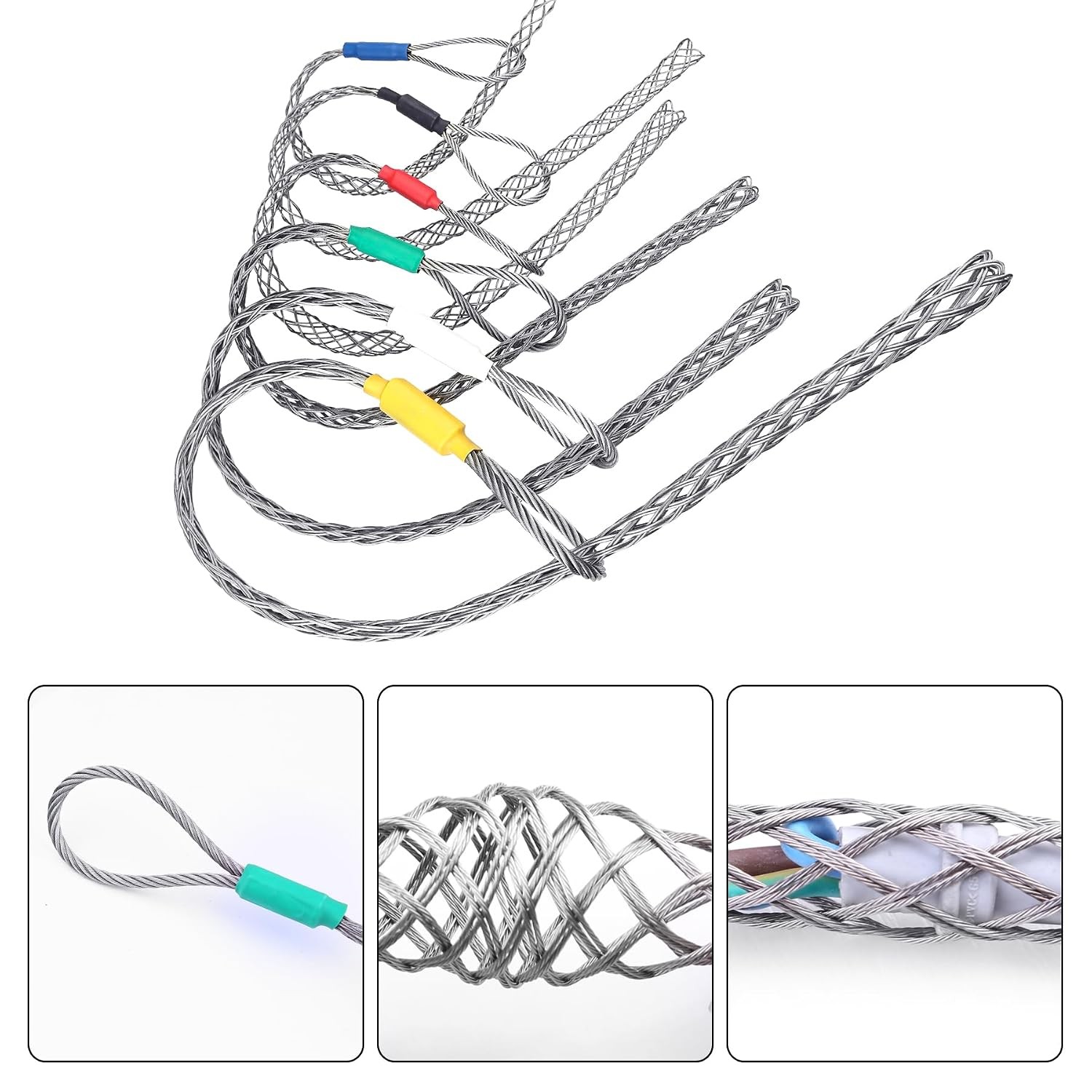 Cable Pulling Sock Grip, Wire Pulling Grip Tools, for Electrical Grips, Light an
