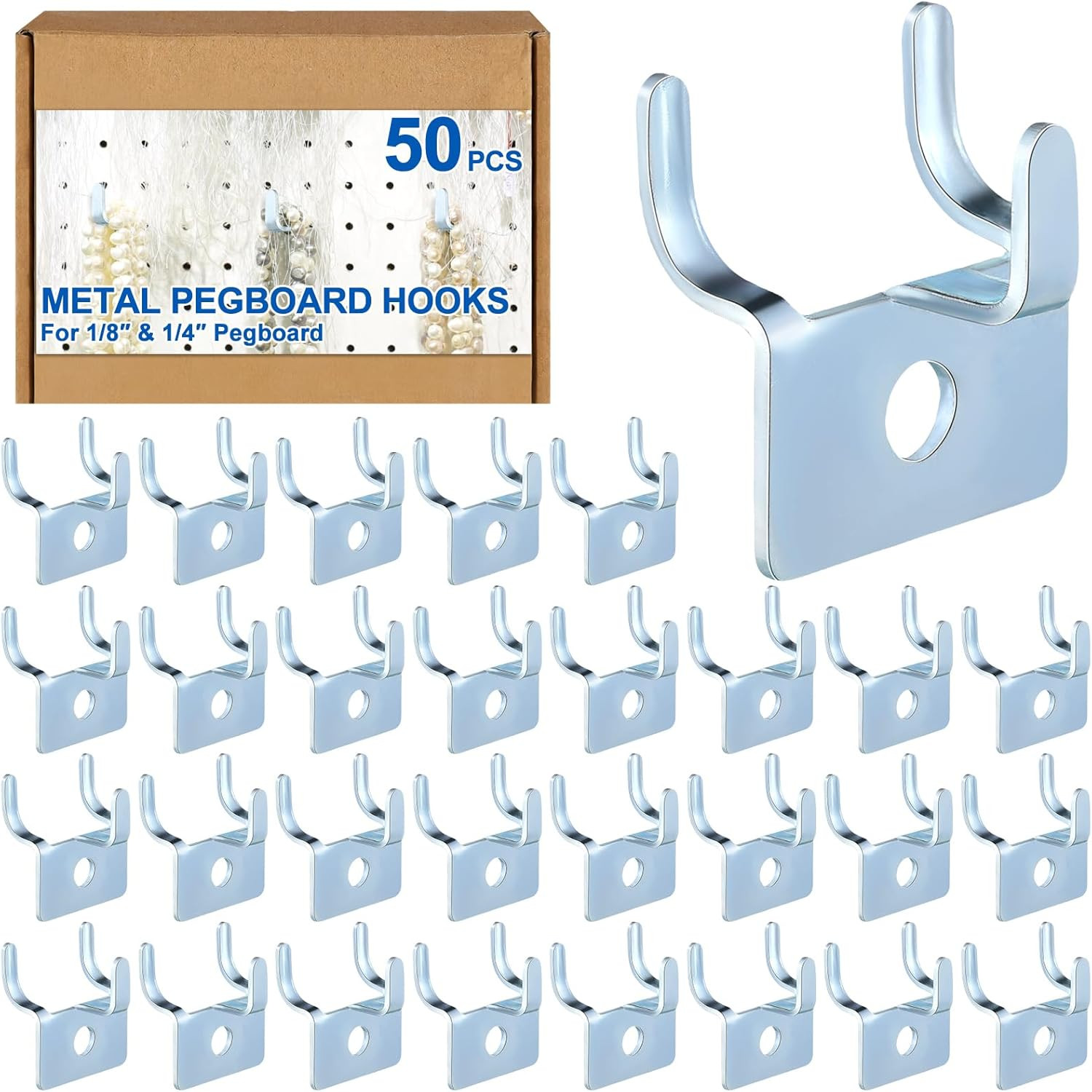 Pegboard Hooks Metal Prong Hook Peg Board for Hanging Hangers for Wall Picture J