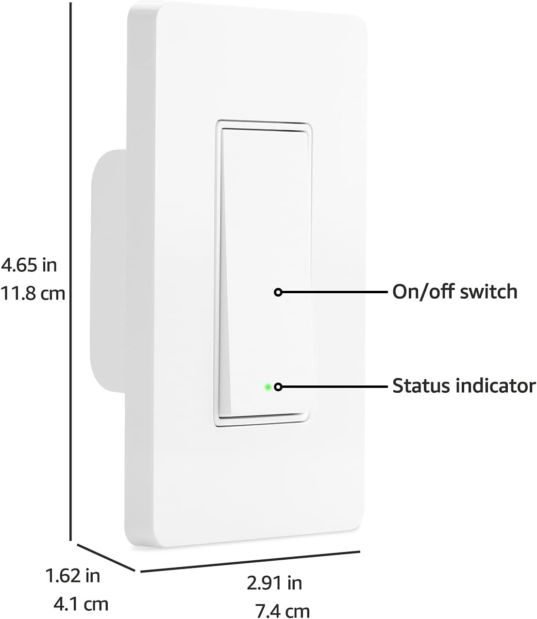 Smart Light Switch, Single Pole, Works with Alexa Only, Voice Control, Schedule,