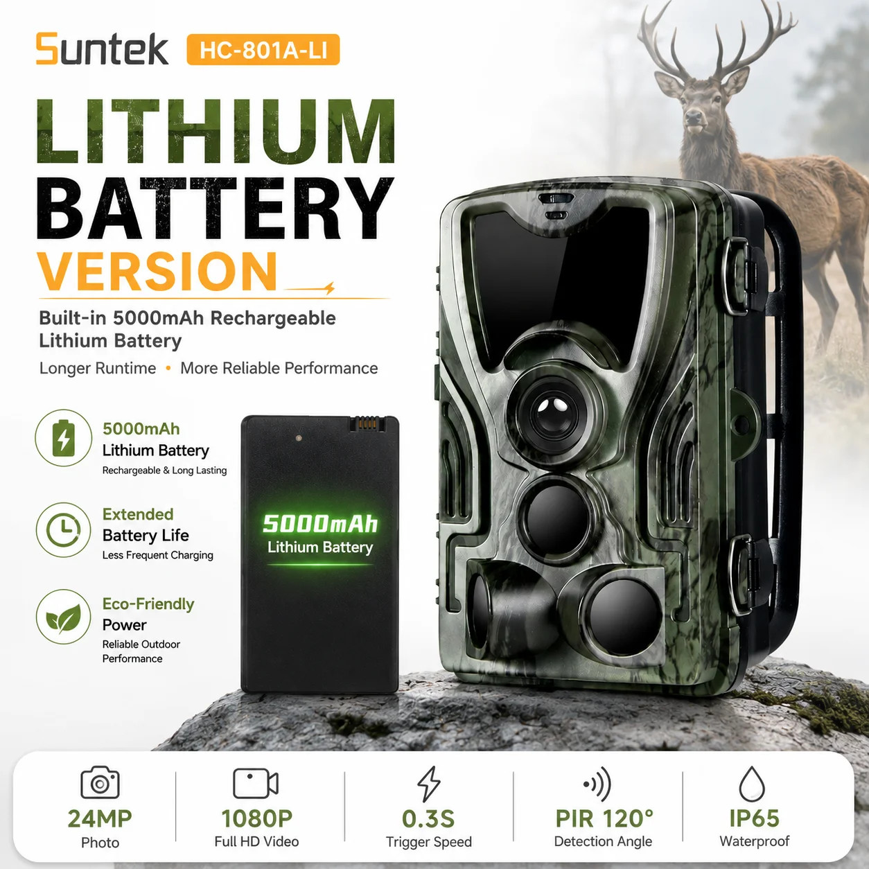 Trail Hunting Camera 24MP 1080P Night Vision Motion Detect Wildlife Farm Cam