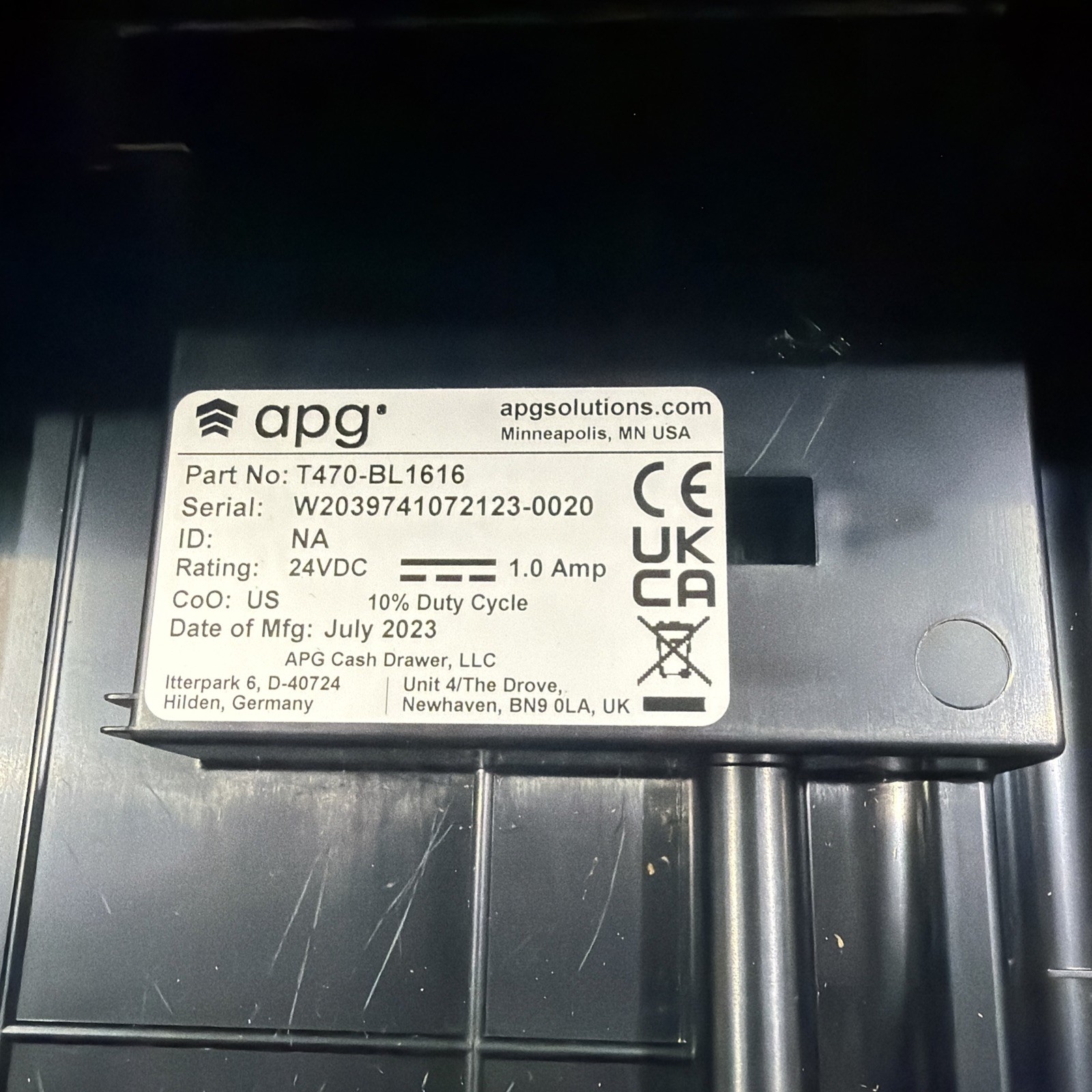 APG Series 100 T470-BL1616 Cash Drawer Black Heavy-Duty NetPro Ethernet - NEW