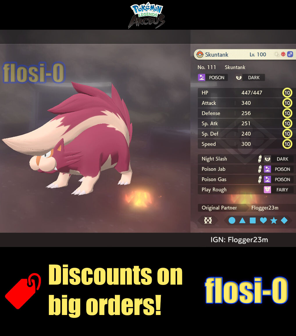 6IV Shiny Alpha Skuntank Max Effort Level Pokemon Legends Arceus